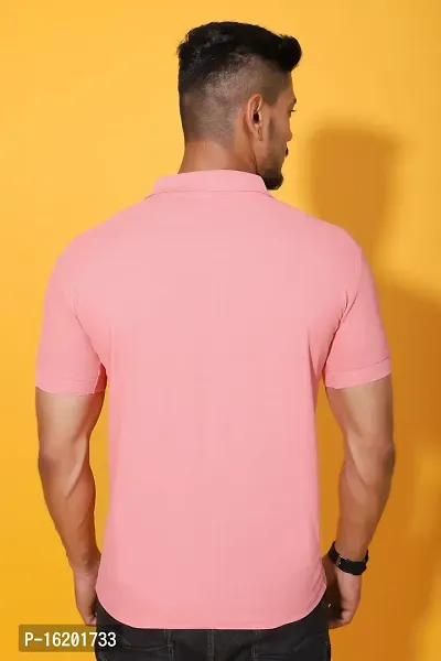 Styish Fancy Cotton Blend Solid Polos T-Shirts For Men-thumb2