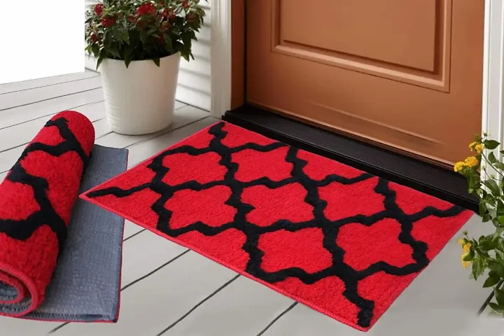 Hunny D?cor Indoor Modern Luxury Solid Door Mats for Bathroom Entrance Anti Skid Water Absorbent Dirt Trapper Rugs with Back Rubber Binding (Doormat)