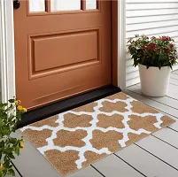 Hunny D?cor Indoor Modern Luxury Solid Door Mats for Bathroom Entrance Anti Skid Water Absorbent Dirt Trapper Rugs with Back Rubber Binding (Doormat-BWN)-thumb2