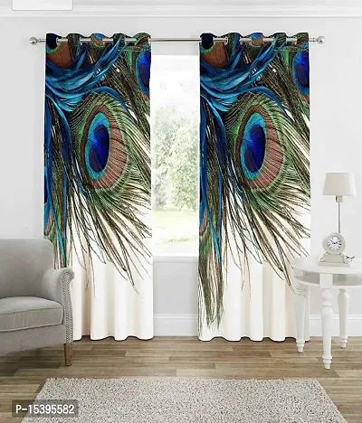 Hunny Decor Printed 3D Solid Polyester Printed Window Curtains | Digital Premium Curtains for Room | Home Decor (Curtains-7ft-01)