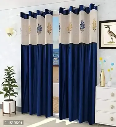 Polyester 5Ft Curtain Drape for Window | Floral Net Panels for Home and Office | Eyelet Curtains for Living Room Kitchen Hall, Pack of 5, 7 x 9 Feet, (Curtain-01)