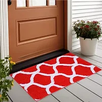 Hunny D?cor Indoor Modern Luxury Solid Door Mats for Bathroom Entrance Anti Skid Water Absorbent Dirt Trapper Rugs with Back Rubber Binding (Doormat-RD-WHT)-thumb1