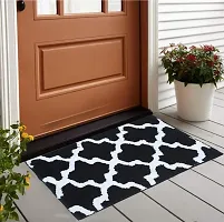 Hunny D?cor Indoor Modern Luxury Solid Door Mats for Bathroom Entrance Anti Skid Water Absorbent Dirt Trapper Rugs with Back Rubber Binding (Doormat-BLK)-thumb2