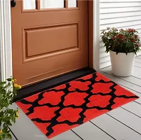 Hunny D?cor Indoor Modern Luxury Solid Door Mats for Bathroom Entrance Anti Skid Water Absorbent Dirt Trapper Rugs with Back Rubber Binding (Doormat-RD-BLK)-thumb3