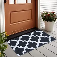 Hunny D?cor Indoor Modern Luxury Solid Door Mats for Bathroom Entrance Anti Skid Water Absorbent Dirt Trapper Rugs with Back Rubber Binding (Doormat-Gray)-thumb2