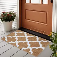 Hunny D?cor Indoor Modern Luxury Solid Door Mats for Bathroom Entrance Anti Skid Water Absorbent Dirt Trapper Rugs with Back Rubber Binding (Doormat-BWN)-thumb1