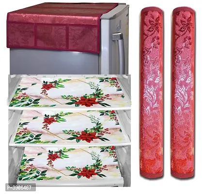 Fridge Cover with PVC Mat set of 3 and 2 fridge handle cover-thumb0