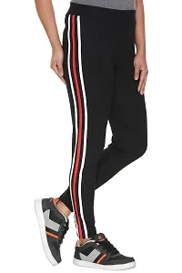KANONE Women's Track Pants | Athletic Running Sweatpants | Stretchable Sports Tights Track Pant | Women Yoga Track Pants | Side Striped Women's Track Pants || XXL || Black-thumb1