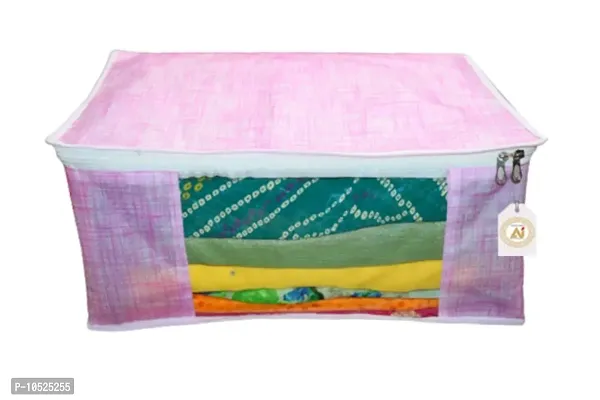 Non Woven Saree Cover Set of 1 Saree Cover Designer/Wardrobe Organiser/Regular Clothes Bag Front Transparent Window.-thumb0