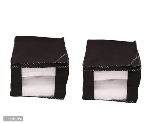 Non Woven Saree Cover Set of 2 Saree Cover Designer/Wardrobe Organiser/Regular Clothes Bag Front Transparent Window.-thumb0