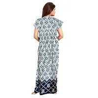 Stylish Cotton Short Sleeves Grey Printed Night Gown For Women-thumb1