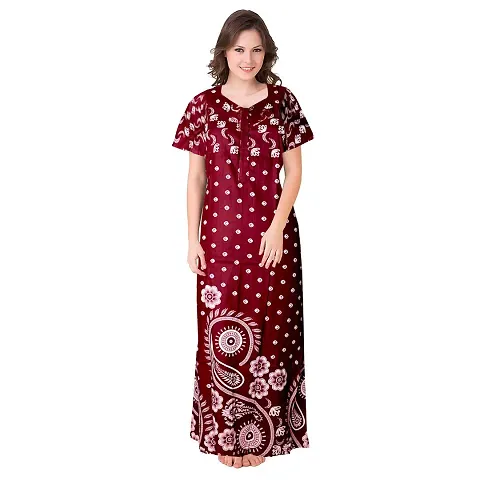 Comfy Cotton Printed Nighty for Women
