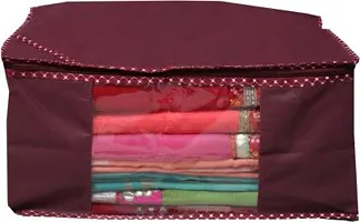 AARON INC Non Woven Saree Cover Designer   Wardrobe Organizer   Regular Clothes Bag Front Transparent Window.-thumb2