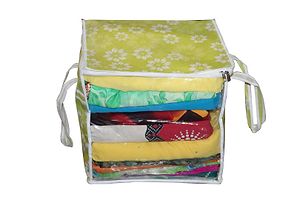 Designer Printed Front Transparent Window Multi Purpose Storage Bag with Zip- 4 Pieces-thumb3