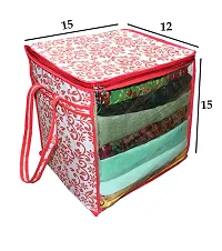 Designer Printed Front Transparent Window Multi Purpose Storage Bag with Zip- 3 Pieces-thumb3