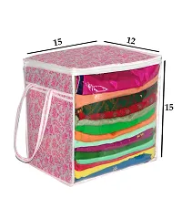 Designer Printed Front Transparent Window Multi Purpose Storage Bag with Zip- 2 Pieces-thumb2