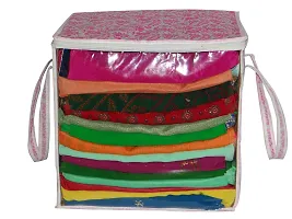 Designer Printed Front Transparent Window Multi Purpose Storage Bag with Zip- 4 Pieces-thumb1