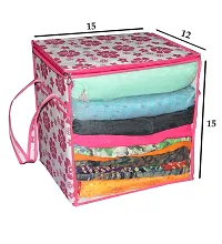 Designer Printed Front Transparent Window Multi Purpose Storage Bag with Zip- 4 Pieces-thumb3