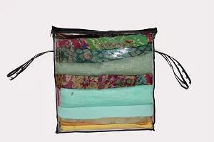 Designer Printed Front Transparent Window Multi Purpose Storage Bag with Zip- 2 Pieces-thumb2