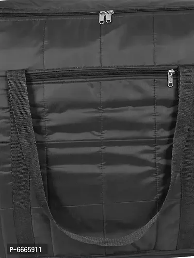 Durable Parachute Jumbo Underbed Rectangular Storage Bag Satan Bag With Zipper And Handle Large Black Pack Of 1-thumb4