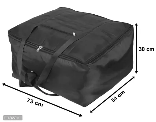Durable Parachute Jumbo Underbed Rectangular Storage Bag Satan Bag With Zipper And Handle Large Black Pack Of 1-thumb2