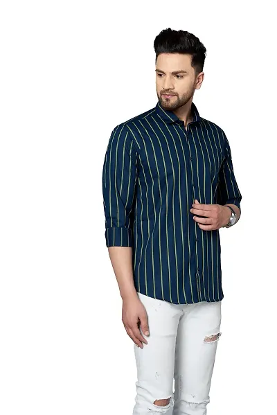 Stylish Striped Long Sleeves Shirt For Men