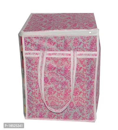 Designer Non-Woven Pink Patti Saree Cover Box (Set Of 6)-thumb4