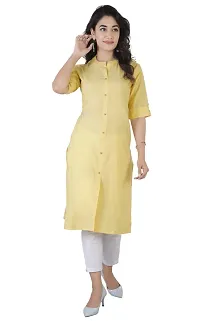 AARON INC Stand Coller Woman Cotton Plain Colour Kurti Pack of 2 Multicolour-thumb1