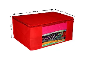 Multipurpose Wardrobe Organiser,Saree Cover,Regular Cloth Storage Bag in Heavy Non woven Material nbsp;nbsp;(Red) Pack of 2-thumb4