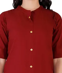 AARON INC Stand Coller Woman Cotton Plain Colour Kurti Pack of 2 Multicolour-thumb4