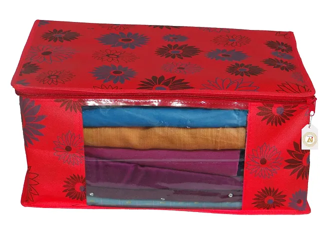 AARON INC Non Woven Saree Cover Designer Wardrobe Organizer Regular Clothes Bag Front Window.