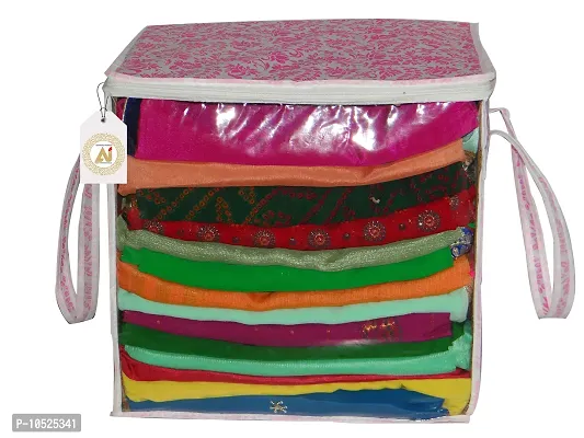 Designer Non-Woven Pink Patti Saree Cover Box (Set Of 6)-thumb3