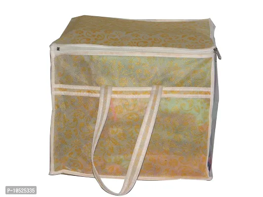 Designer Non-Woven Yellow Flower Saree Cover Box-thumb3