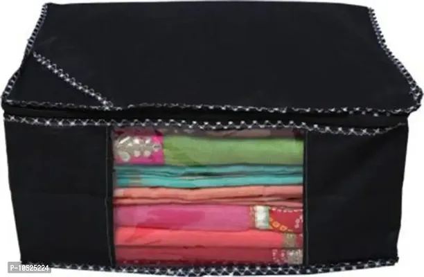 Non Woven Saree Cover Set of 2 Saree Cover Designer/Wardrobe Organiser/Regular Clothes Bag Front Transparent Window.-thumb4