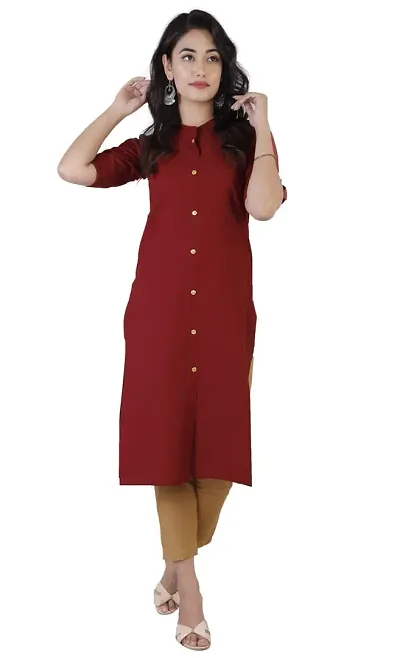 Stylish Rayon Solid Straight Kurti