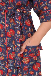AARON INC Woman's Cotton bathrobes Free Size Red&Blue-thumb4