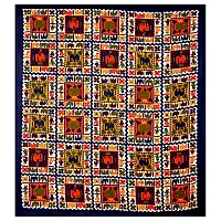 AARON INC 100% Cotton Jaipur Sanganeri Print 144 TC Double Bedsheet (Multicolour)-thumb1