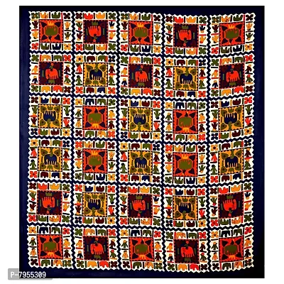 AARON INC 100% Cotton Jaipur Sanganeri Print 144 TC Double Bedsheet (Multicolour)-thumb2