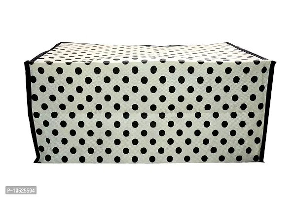 Non-Woven Fabric Off White Polka Dot Print Front Transparent Window Multi Purpose Clothing, Saree and Suit Storage Bag With Zip- Pack Of 6-thumb4