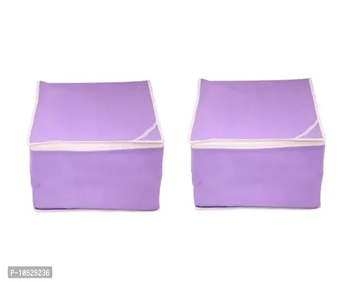 Non Woven Saree Cover Set of 2 Saree Cover Designer/Wardrobe Organiser/Regular Clothes Bag Front Transparent Window.-thumb0