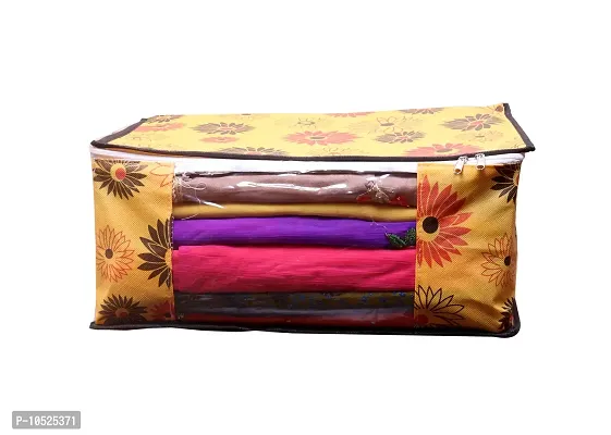 Yellow Flower Saree cover Front Transparent Pack of 1
