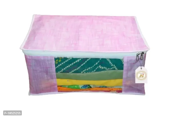 Non Woven Saree Cover Set of 1 Saree Cover Designer/Wardrobe Organiser/Regular Clothes Bag Front Transparent Window.-thumb4