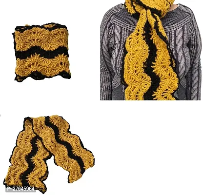 Stylish Handknitted Scarf Stole Made With Soft Cotton Wool Mufflers-thumb0