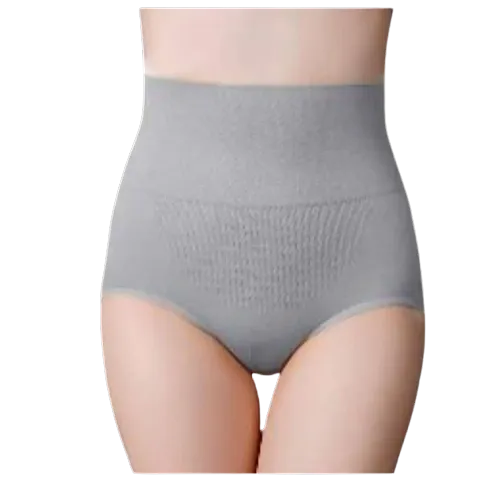 High Waist Shapewear with Anti Rolling Strip Tummy Control Tucker Waist Slimming Panties Women Underwear Shapewear Pack OF 1 (Grey) Size