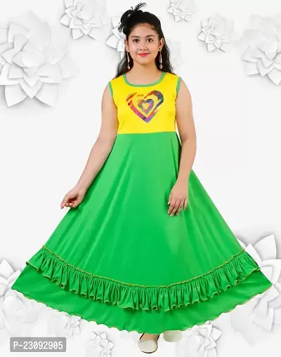 Stylish Girls Maxi Full Length Party Dress Multicolor Sleeveless