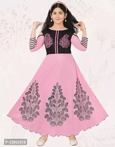 Stylish Girls Maxi Full Length Party Dress Pink