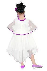 Stylish Girls Midi Knee Length Party Dress White Fashion Sleeve-thumb2