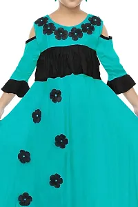 Stylish Girls MaxiFull Length Party Dress Green Sleeveless-thumb2