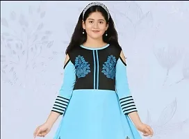 Stylish Girls Maxi Full Length Casual Dress Light Blue-thumb2