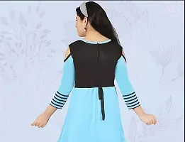 Stylish Girls Maxi Full Length Casual Dress Light Blue-thumb3